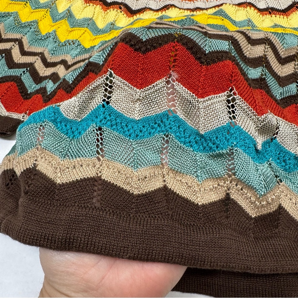 Lucky Brand Sweaters Knit Top Zig Zag Women’s M Batwing Sleeve Boho Hippie Y2K - Picture 8 of 12